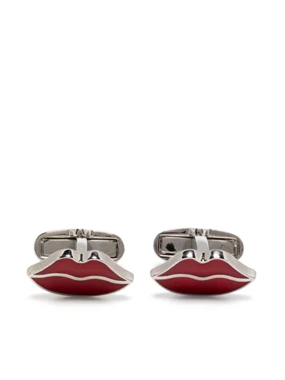 Paul Smith Lips-motif Cufflinks In Silber