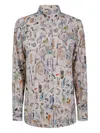 Paul Smith Little Beasts-print Cotton Shirt In Multi
