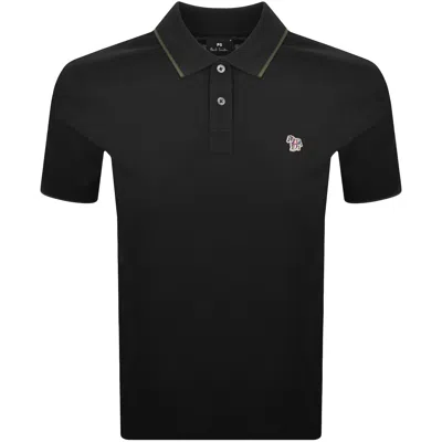 Paul Smith Logo Badge Polo T Shirt Black