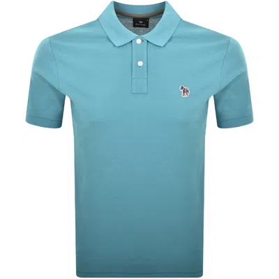 Paul Smith Logo Badge Polo T Shirt Blue
