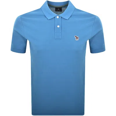 Paul Smith Logo Badge Polo T Shirt Blue