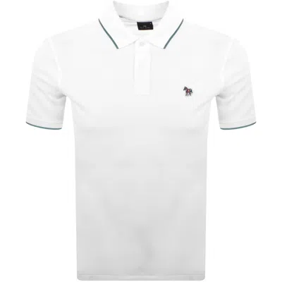 Paul Smith Logo Badge Polo T Shirt White