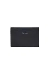 Paul Smith Saffiano Leather Card Holder With In Black