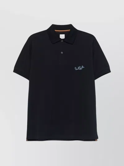 PAUL SMITH LOGO COTTON POLO SHIRT