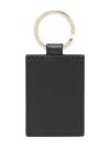 Paul Smith Logo-detail Leather Keyring In Black
