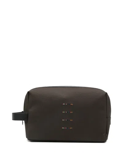 Paul Smith Logo-detail Wash Bag In Brown