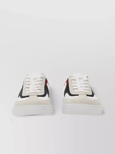 Paul Smith Logo Embossed Sneaker Featuring Contrasting Panels In White
