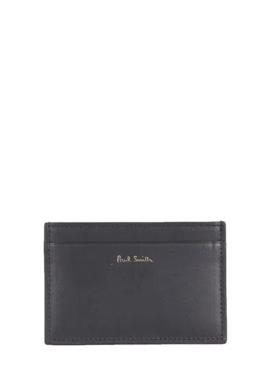 Paul Smith Logo Embossed Striped Cardholder In Multi