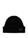 Paul Smith Ribbed Texture Hat Folded Cuff In Black