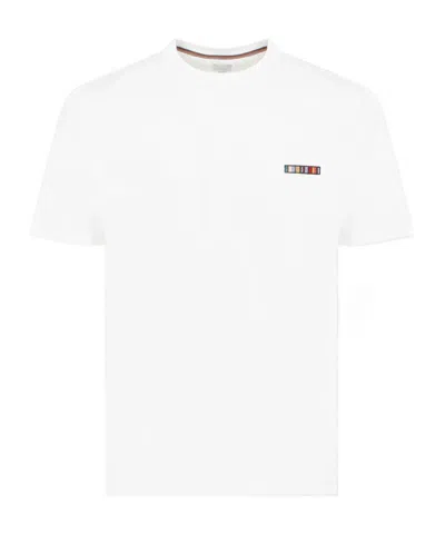 Paul Smith Logo-embroidered Cotton T-shirt In White