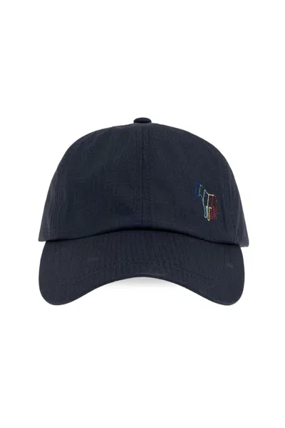 Paul Smith Logo-patch Organic-cotton Cap In Blue