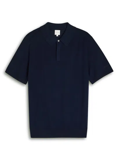 Paul Smith Logo-embroidered Fine-knit Polo Shirt In Black