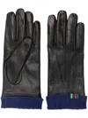 PAUL SMITH LOGO-EMBROIDERED LEATHER GLOVES