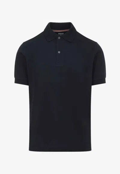 Paul Smith Logo Embroidered Polo T-shirt In Burgundy