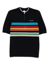 Paul Smith Logo-embroidered Striped Top In Black