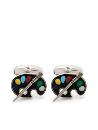 Paul Smith Logo-engraved Cufflinks In Black