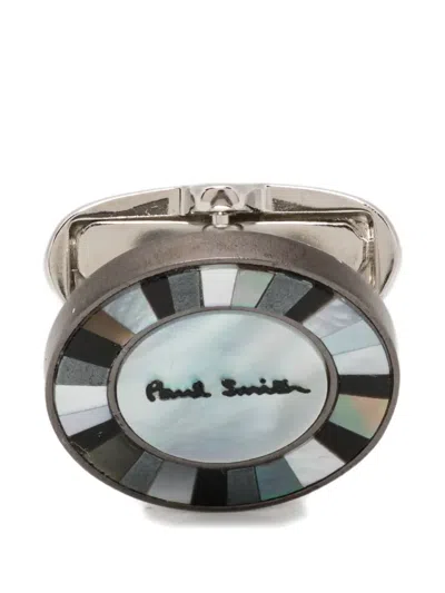 Paul Smith Logo-engraved Cufflinks In Silver