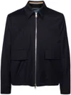 Paul Smith Black Embossed Jacket In Blue