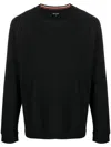 Paul Smith Logo-patch Cotton Sweatshirt In Black
