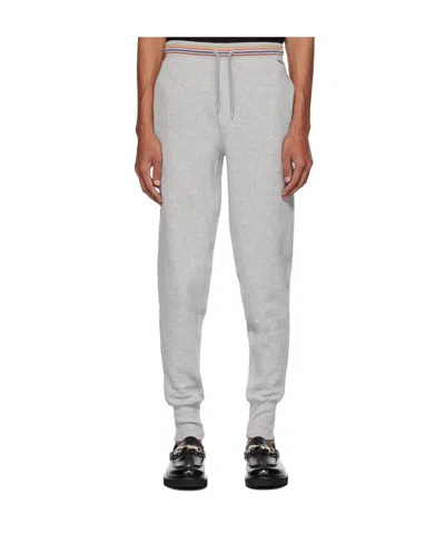 Paul Smith Logo-patch Cotton Track Pants In Gray
