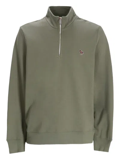 Paul Smith Logo-patch Sweatshirt In Green