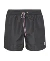 Paul Smith Zebra Motif Swim Shorts With Drawstring Waistband In Black