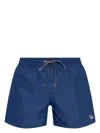 Paul Smith Logo-patch Swim Shorts In Blue