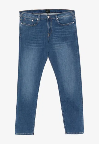 Paul Smith Logo Patch Tapered Jeans In Blue