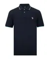 Paul Smith Logo Pattern Polo Shirt In Black