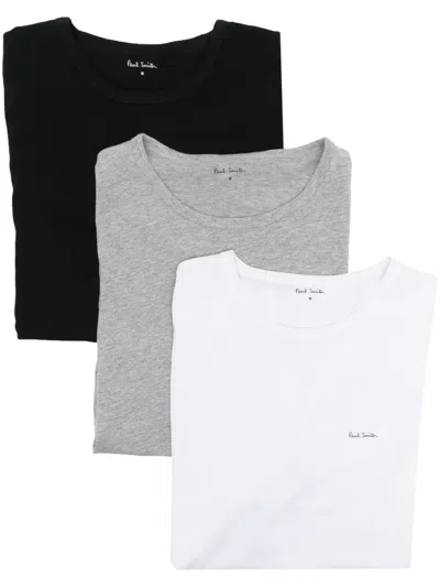 Paul Smith Logo-print Cotton T-shirts (set Of Three) In Black