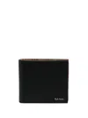 Paul Smith Logo-print Leather Folded Wallet In Black