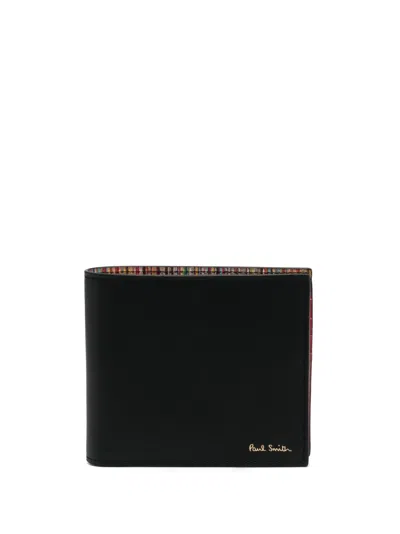 Paul Smith Logo-print Leather Folded Wallet In Black