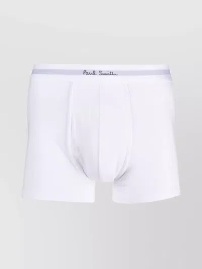 Paul Smith Logo-print Organic Cotton Boxers (pack Of Five) In White
