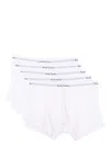 Paul Smith Logo-print Organic Cotton Boxers (pack Of Five) In White