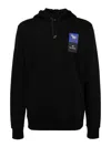 Paul Smith Logo Print Drawstring Hoodie In Black