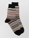 Paul Smith Chic Multi-stripe Sock In Black
