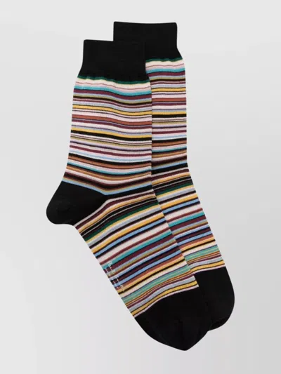 PAUL SMITH LOGO PRINT STRIPED ANKLE SOCK