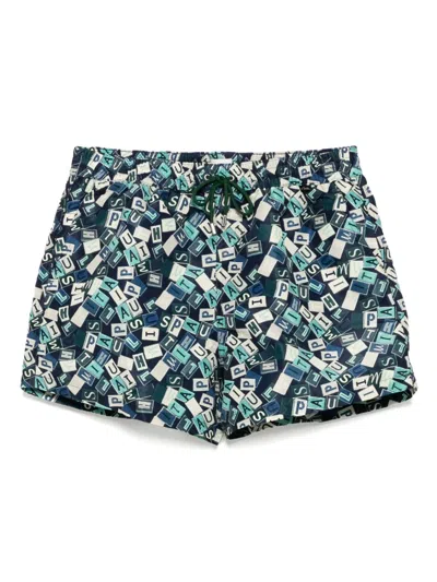 Paul Smith Logo-print Swim Shorts In Blue