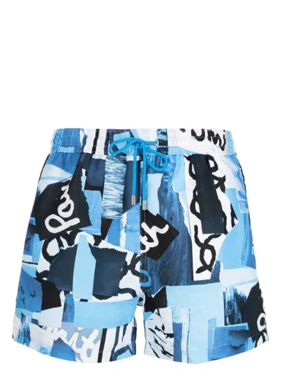 Paul Smith Logo-print Swim Shorts In Multi