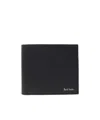 Paul Smith Leather Bifold Wallet Horizontal Folding Design In Black