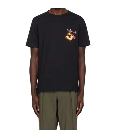 Paul Smith Logo Round-neck T-shirt In Black