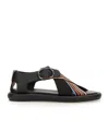 Paul Smith Women's 'signature Stripe' 'citrus' Sandals Black In Black