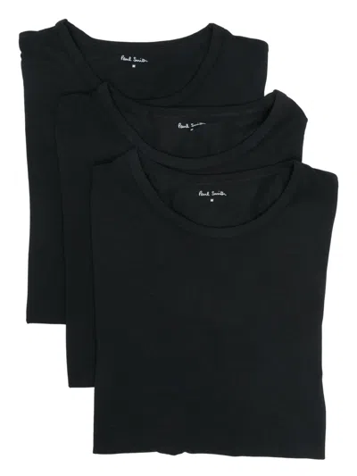 Paul Smith Logo T Shirt 3pack In Black