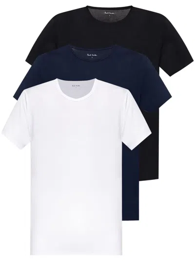 Paul Smith Logo T Shirt 3pack In Blue