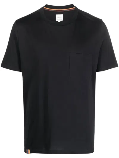 Paul Smith Logo-tag Cotton T-shirt In Black