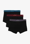 Paul Smith Three-pack Black Contrast-waist Boxer Briefs In Multi