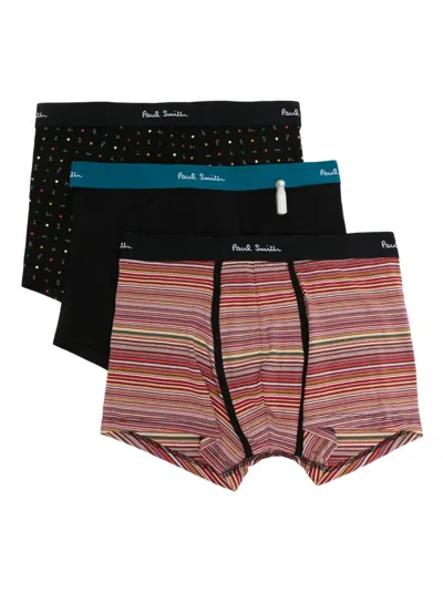 Paul Smith Logo-waistband Boxers (pack Of 3) In Black