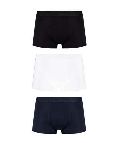 Paul Smith Logo-waistband Briefs (pack Of Three) In Black