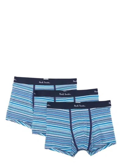 PAUL SMITH LOGO-WAISTBAND STRIPED BRIEFS (PACK OF THREE)