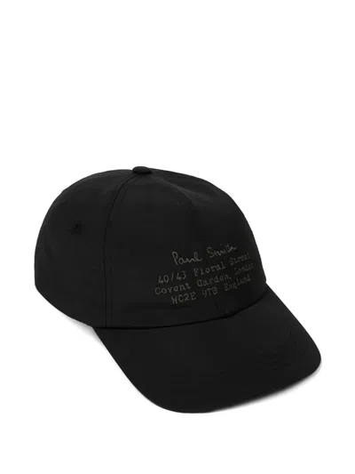 Paul Smith Logo-embroidered Baseball Cap In Black